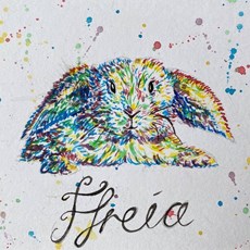 A cute, colourful bunny Ffreia!