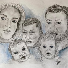 Pencil family portrait commission