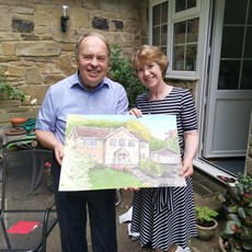 Clients with their comissioned painting